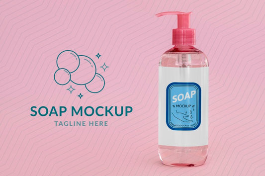 Free Front View Of Plastic Bottle Of Liquid Soap Psd