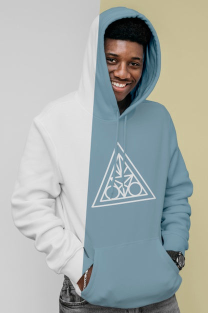 Free Front View Of Smiley Man In Hoodie Psd