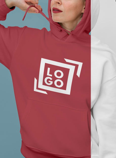Free Front View Of Stylish Woman In Hoodie Psd