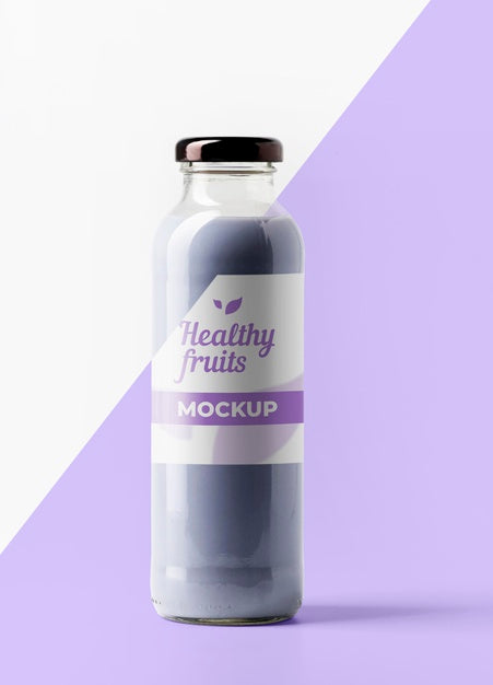 Free Front View Of Transparent Juice Bottle Psd