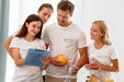 Free Front View Of Volunteers Checking Notepad With Donations Psd