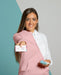 Free Front View Of Woman Presenting Business Card Psd