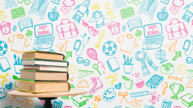 Free Front View Pile Of Books With Colourful Background Psd – DreamBundles