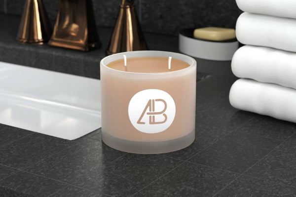 Free Frosted Glass Candle Mockup