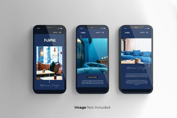 Free Full Screen Blue Smartphone Mockup Design Psd