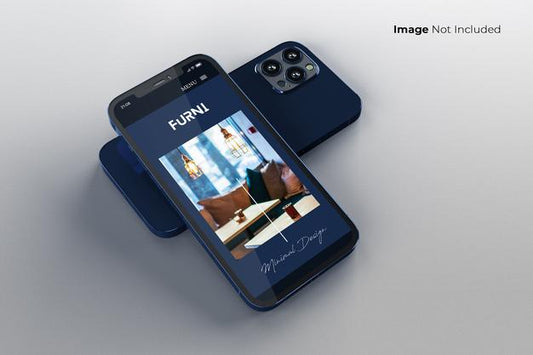 Free Full Screen Blue Smartphone Mockup Design Psd