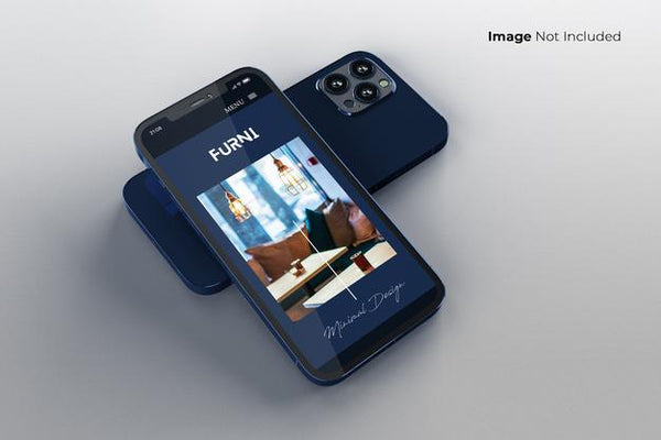 Free Full Screen Blue Smartphone Mockup Design Psd