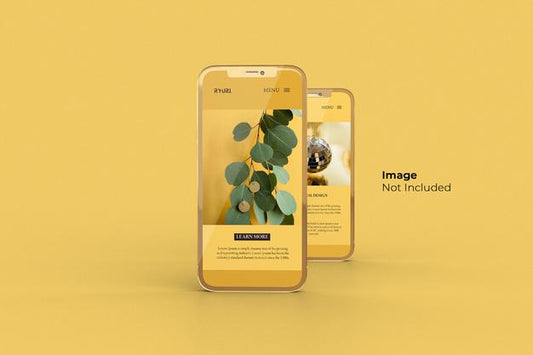 Free Full Screen Gold Smartphone Mockup Design Psd