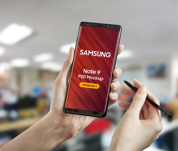 Free Galaxy Note 9 Mockup Psd