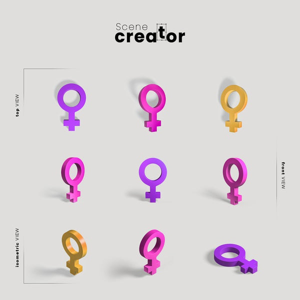 Free Gender Sign Set Scene Creator Psd