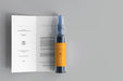 Free Glass Ampoule With Bi-Fold Brochure Mockup Psd