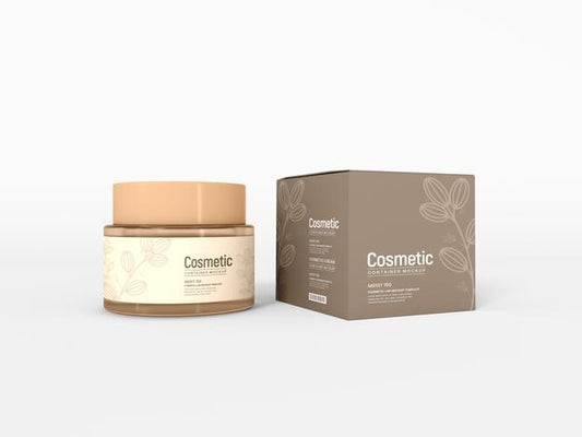 Free Glass Cosmetic Container Packaging Mockup Psd