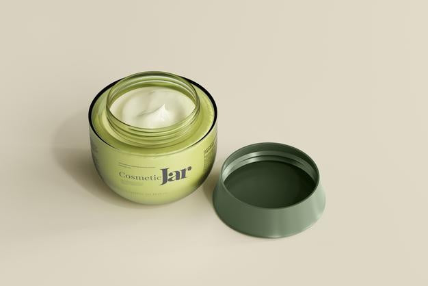 Free Glass Cosmetic Jar Mockup Psd