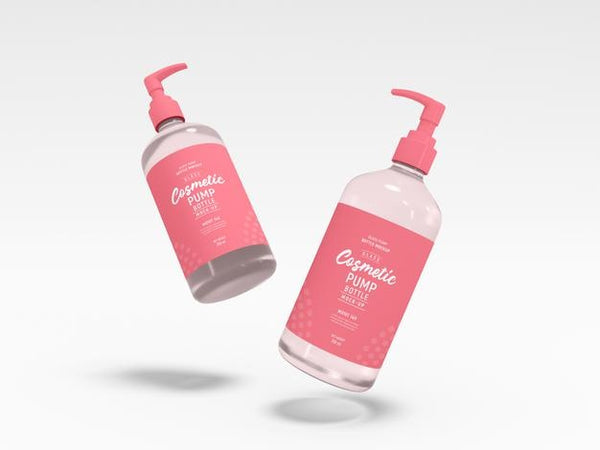 Free Glass Cosmetic Pump Bottle Packaging Mockup Psd