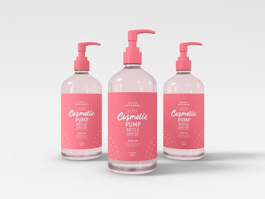 Free Glass Cosmetic Pump Bottle Packaging Mockup Psd