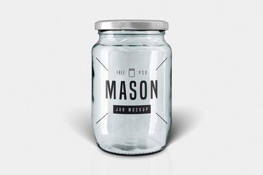 Free Glass Mason Jar Mockup