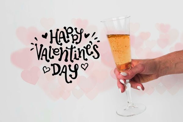 Free Glass Of Champagne To Celebrate Valentines Day Psd