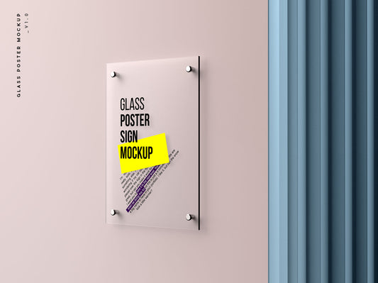 Free Glass Poster Mockup
