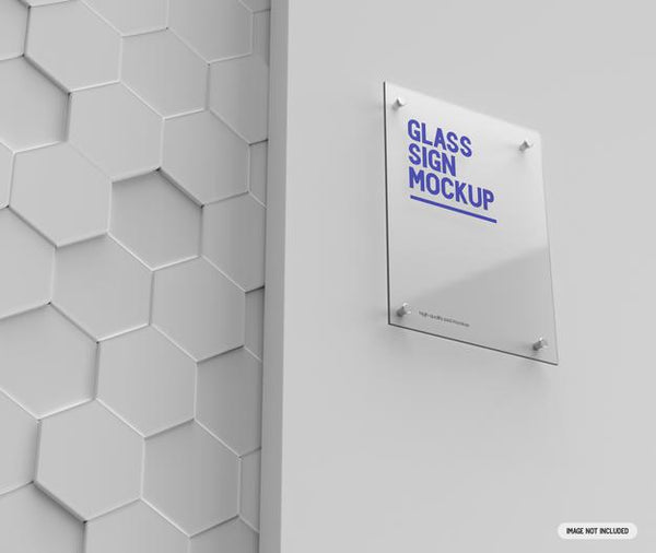 Free Glass Sign Mockup Psd