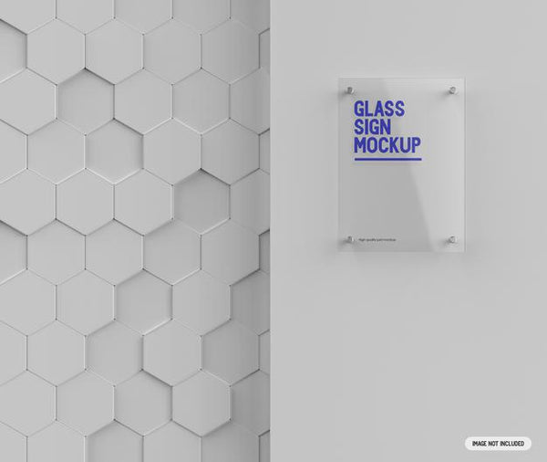 Free Glass Sign Mockup Psd