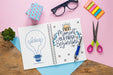Free Glasses Scissors And Notebook With Motivational Message Psd