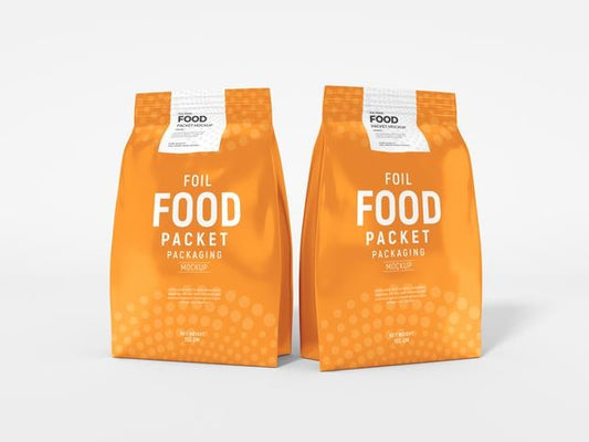 Free Glossy Foil Food Packet Mockup Psd