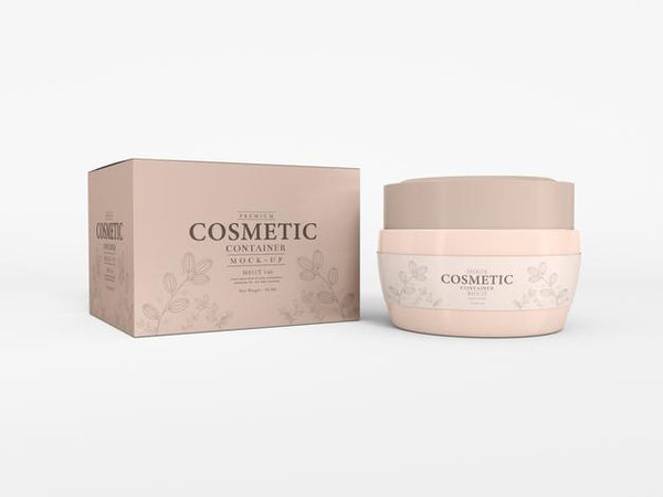 Free Glossy Plastic Cosmetic Container Mockup Psd
