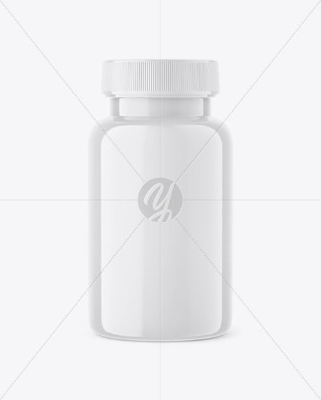 Free Glossy Plastic Pills Bottle Mockup