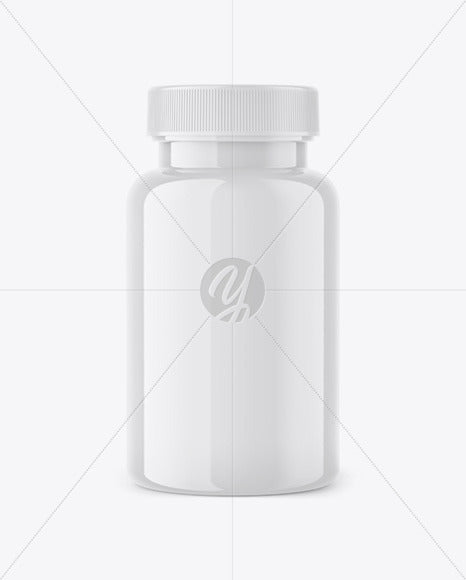 Free Glossy Plastic Pills Bottle Mockup