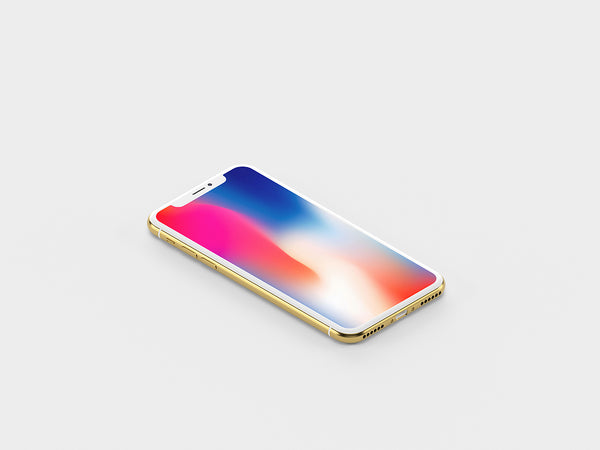 Free Gold Isometric Iphone X Mockup