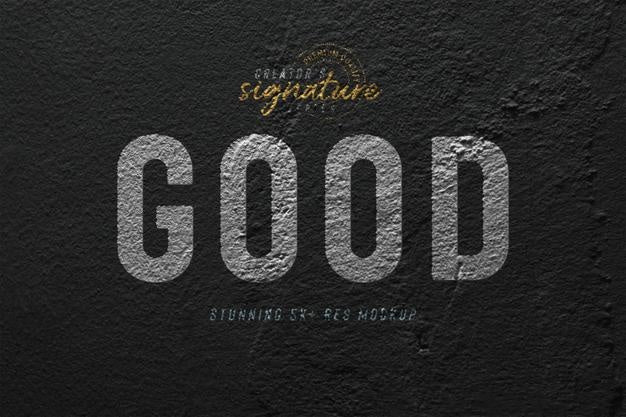 Free Golden Logo Mockup On Grunge Concrete Wall Branding Sign Logo Mockup Front View Psd