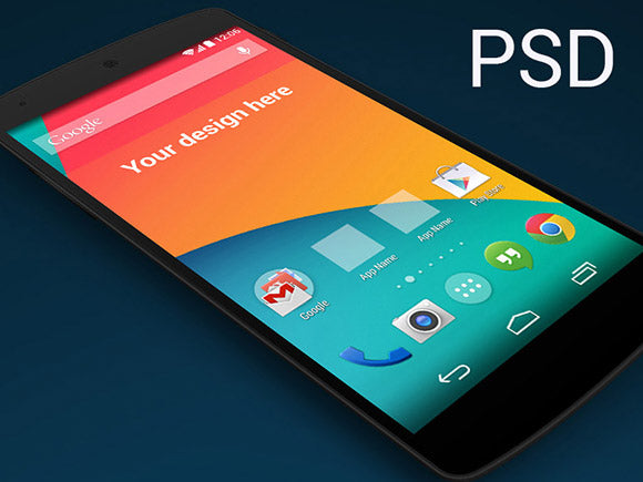 Free Google Nexus 5 Perspective Mockup