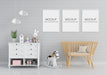 Free Gray Child Room With Frame Mockup Psd