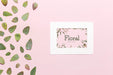 Free Green Leaves With White Frame Psd