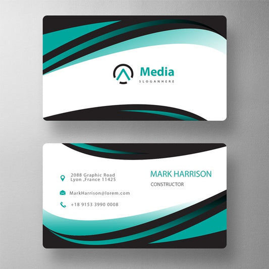 Free Green Shape Business Card Mockup Psd