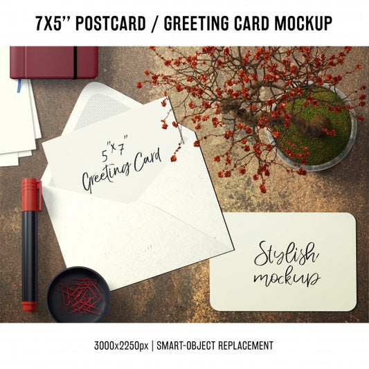 Free Greeting Card Mock Up Psd