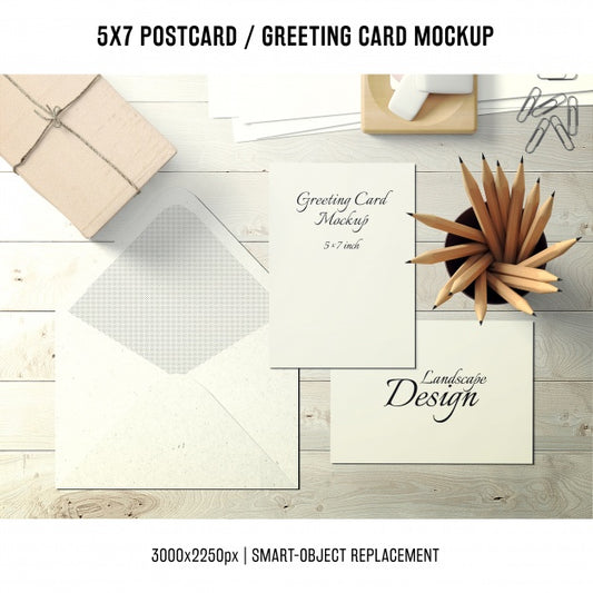 Free Greeting Card Mock Up Psd