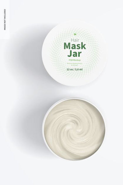Free Hair Mask Jars Mockup, Top View Psd
