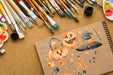 Free Halloween Draw On Notebook With Brushes Psd