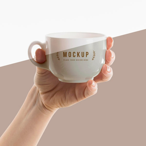 Free Hand Holding A Cup Mock-Up Psd