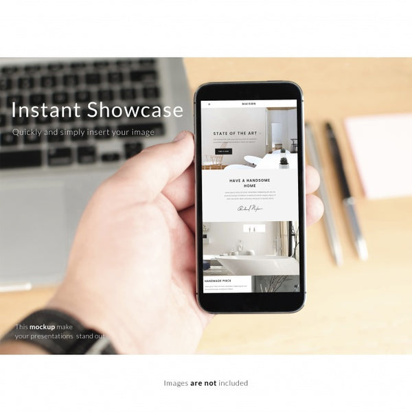 Free Hand Holding A Smartphone Mock Up Psd