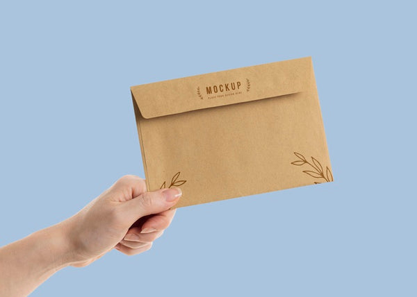 Free Hand Holding An Envelope Mock-Up Psd