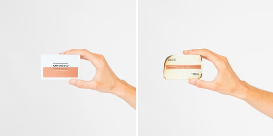 Free Hand Holding Business Card Mockup Psd