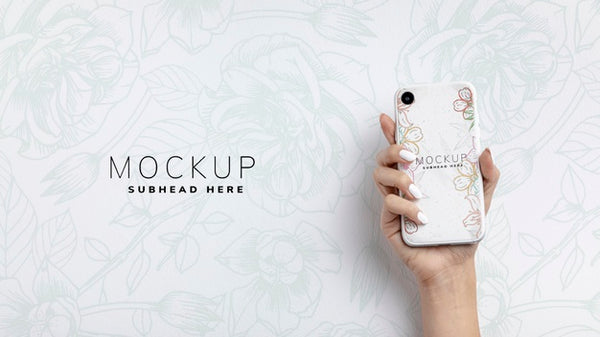 Free Hand Holding Smartphone With Mockup And Copy Space Psd