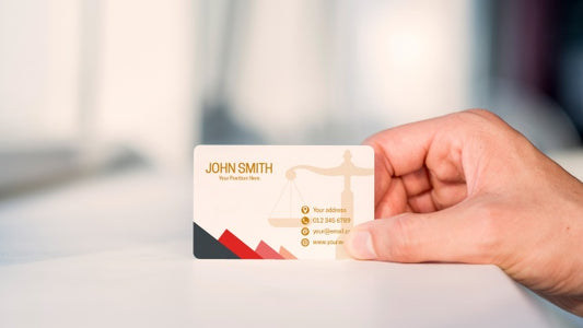 Free Hand Presenting Business Card Mockup Psd