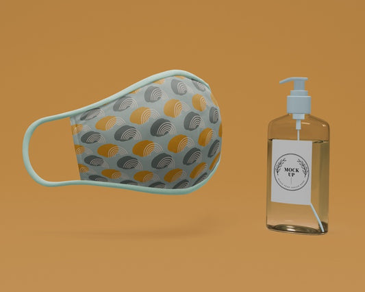 Free Handmade Face Mask And Hand Sanitizer With Mock-Up Psd