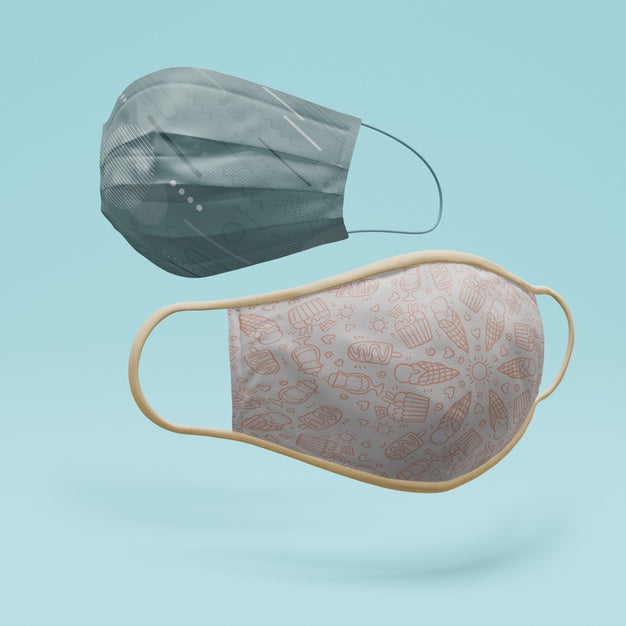 Free Handmade Face Masks With Mock-Up Concept Psd