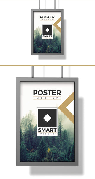 Free Hanging A3 Poster Mockup