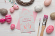 Free Happy Easter Card Mockup Design With Easter Eggs Psd