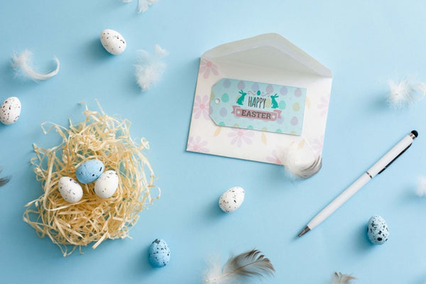Free Happy Easter Label With Envelope Psd
